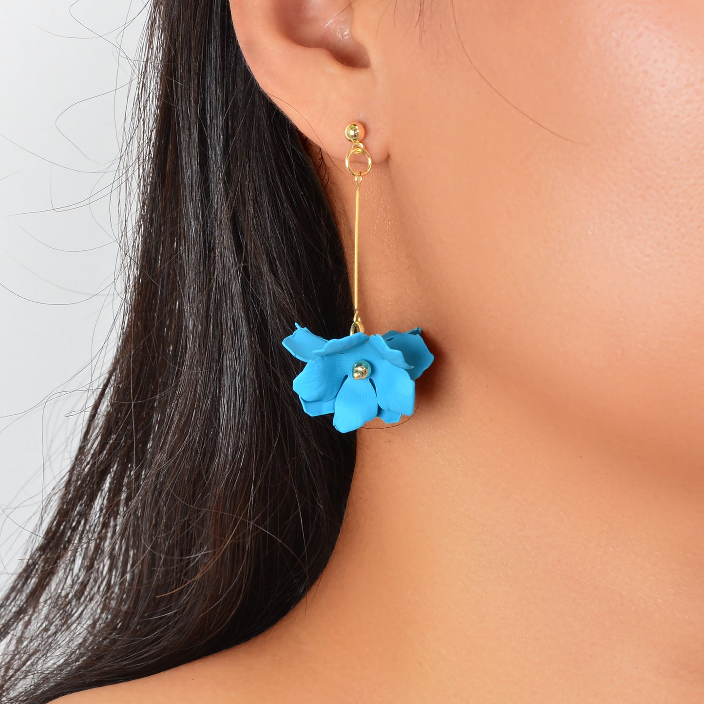 Floral Earrings Women Petal Flower Dangling Drop Stud Vogue Handmade Jewellery