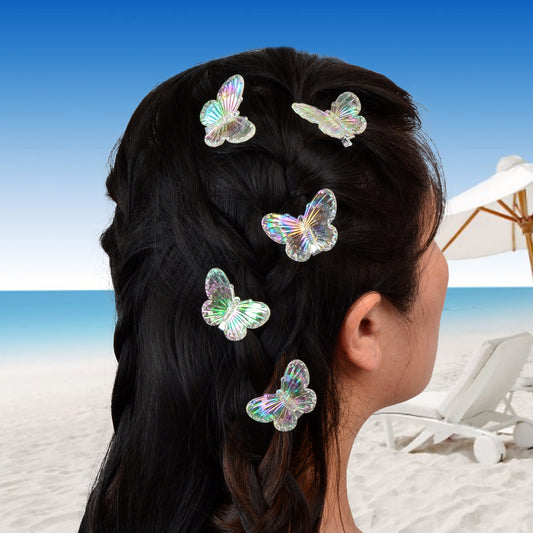 5 pcs Sweet Transparent Butterfly Hairpin Hair Clips Set Hair Accessory Headwear