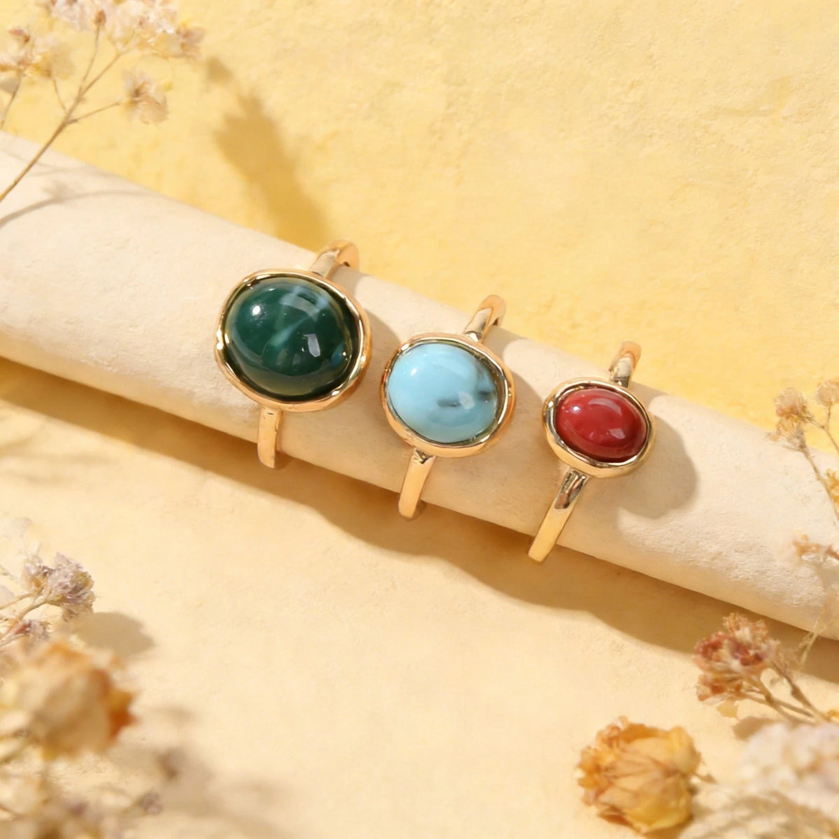 Ethnic Tribal Boho Vintage Jewellery Antique Turquoise Chunky 3pcs Finger Rings