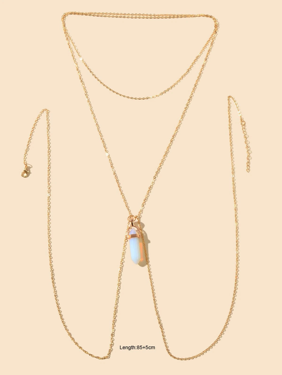 Bikini Beach Harness Beach Hexagonal Gemstone Waist Link Body Chain Belly Jewelry