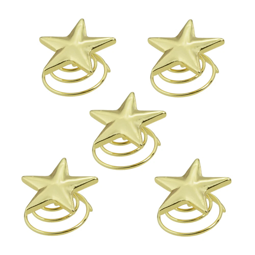 5 pcs Fashion Golden Star Star Hair Clips set Hair Jewelry for Wedding Prom Hair