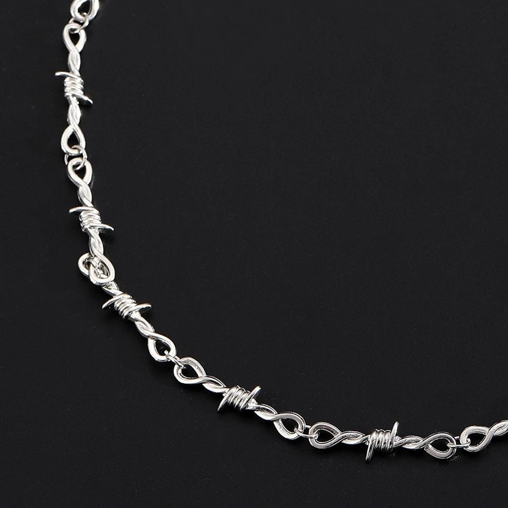 Men Street Jewellery Siver Chain Collar Necklace Punk Rock Accessories