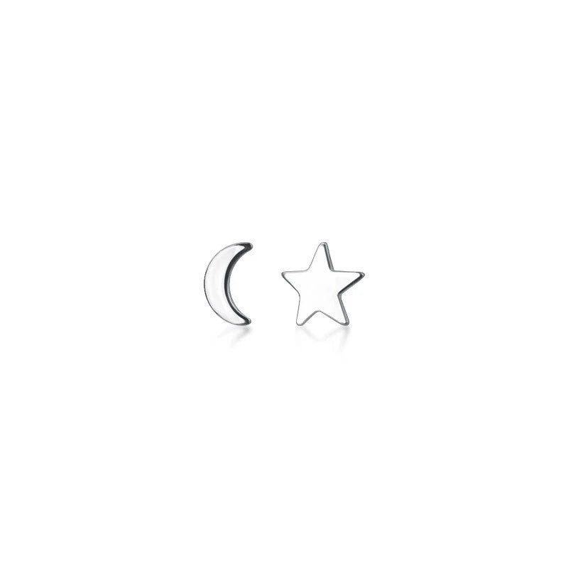 Starry Night Delight Moon and Stars Stud Earrings - Sparkle Under the Moonlight