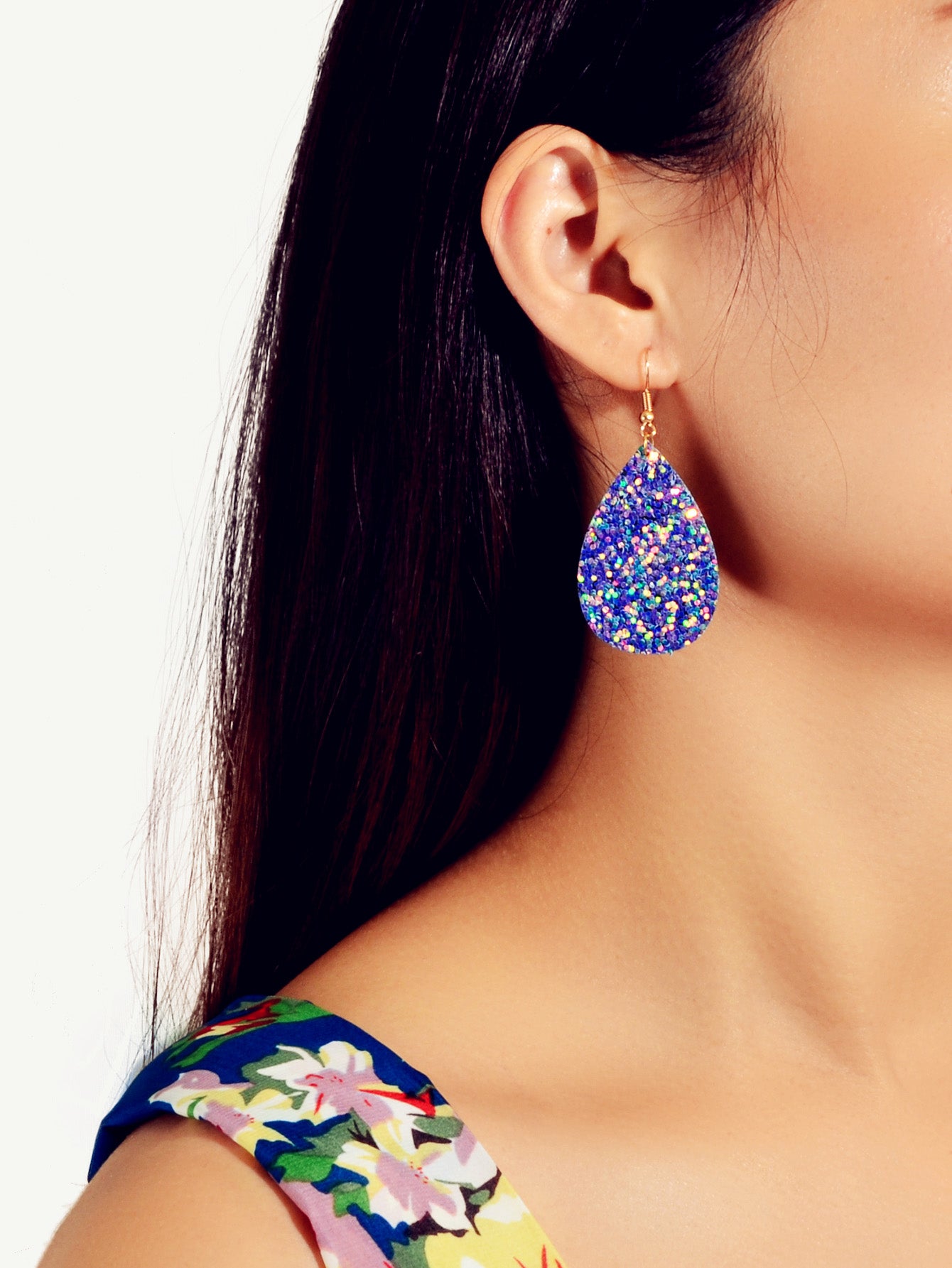 Shining Female Jewelry Multi-colored Sequins Water Drop Earrings for Women Party