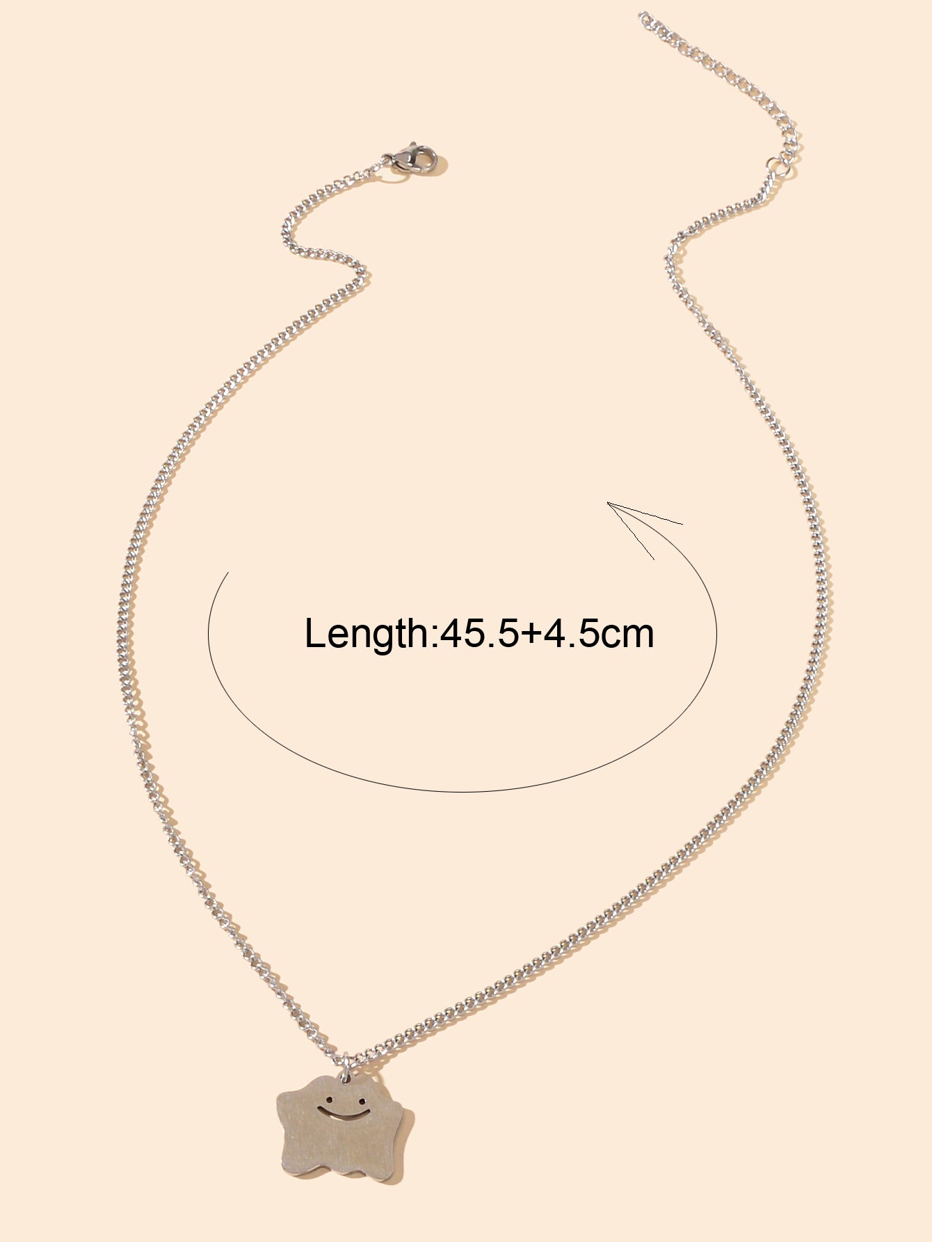 Silver Chain Funny Cartoon Smile Pendant Necklace Personality Designer Jewellery