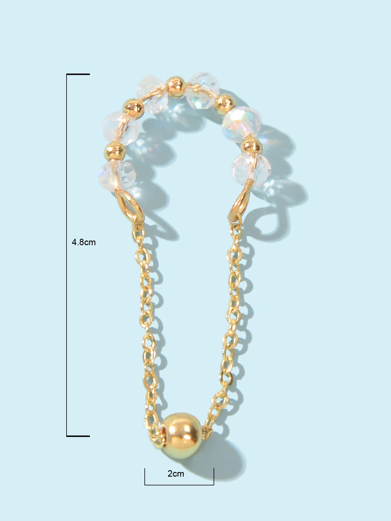 Gold Tassel Ball Ear Clip Non-Piercing Cartilage Earrings Unisex Ear Cuff 1 pc