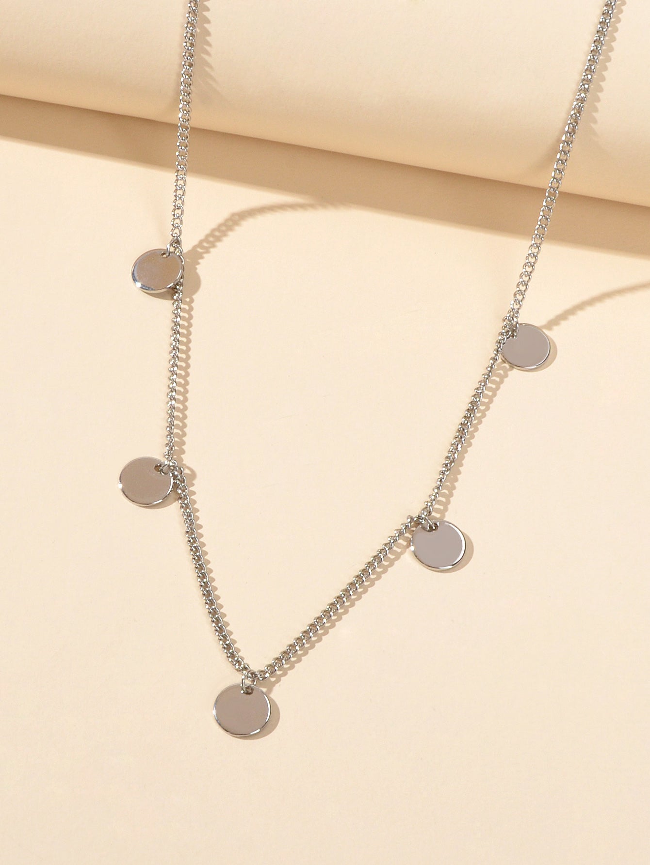 Disc Charm Necklace Delicate Dainty Collar Stunning Sequins Jewellery AU Stock