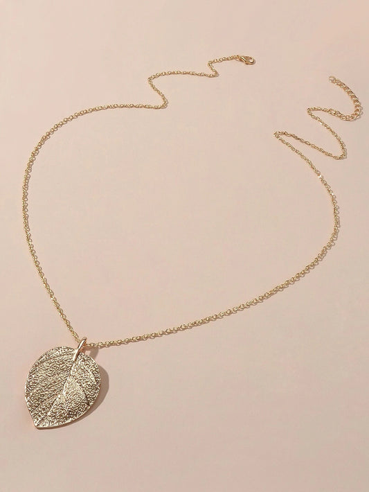 AU Post Boho Gold Chain Leaf Charm Long Necklace Bohemia Accessories Bib Jewelry