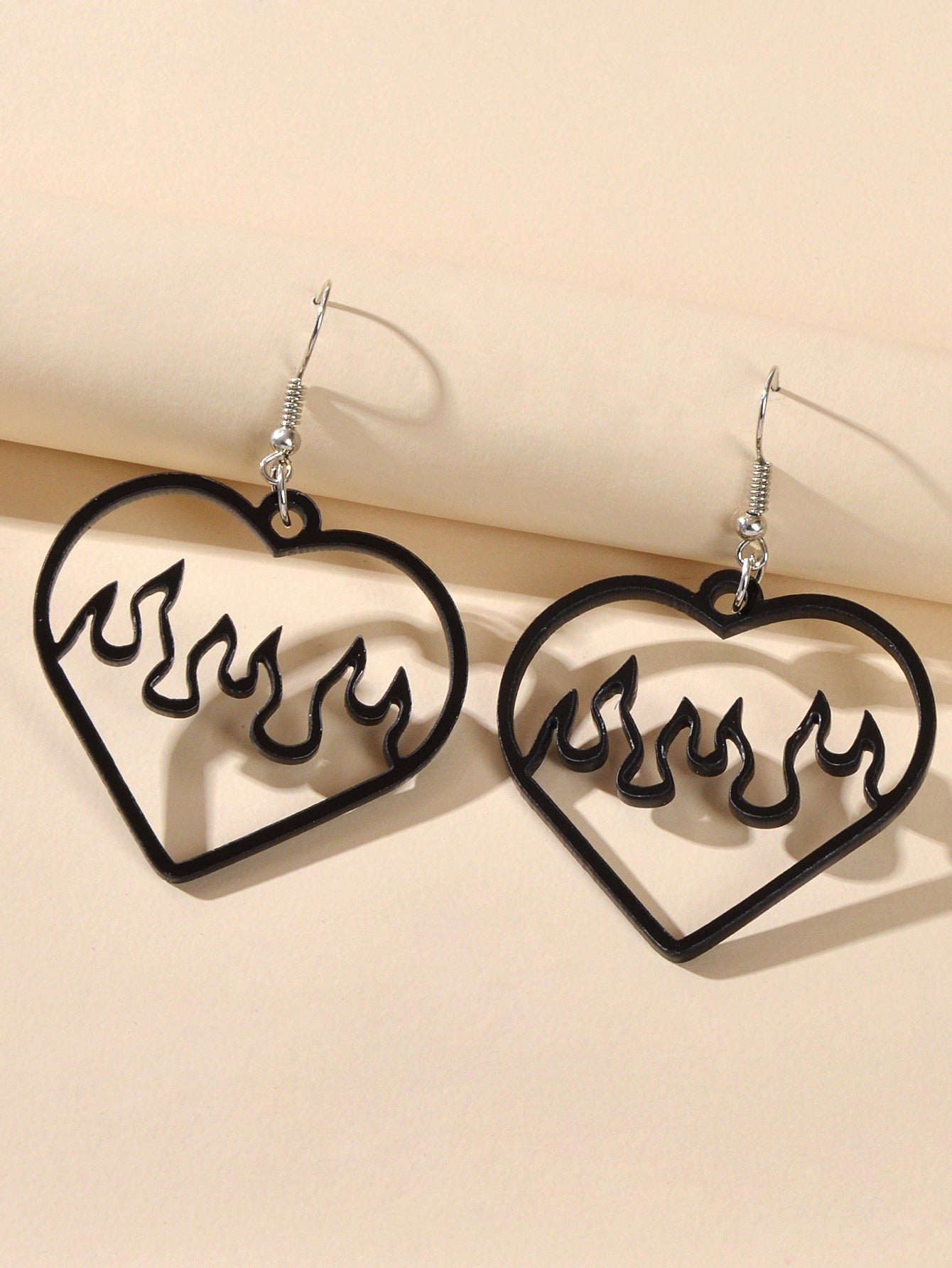 Feelontop Acrylic Hollow Love Heart Drop Earrings Party Women Gift Accessories