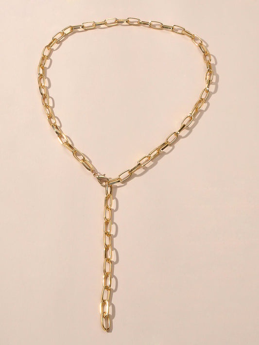 Punk Statement Thick Gold Chain Y shape Charm Necklace Party Decoration Teens