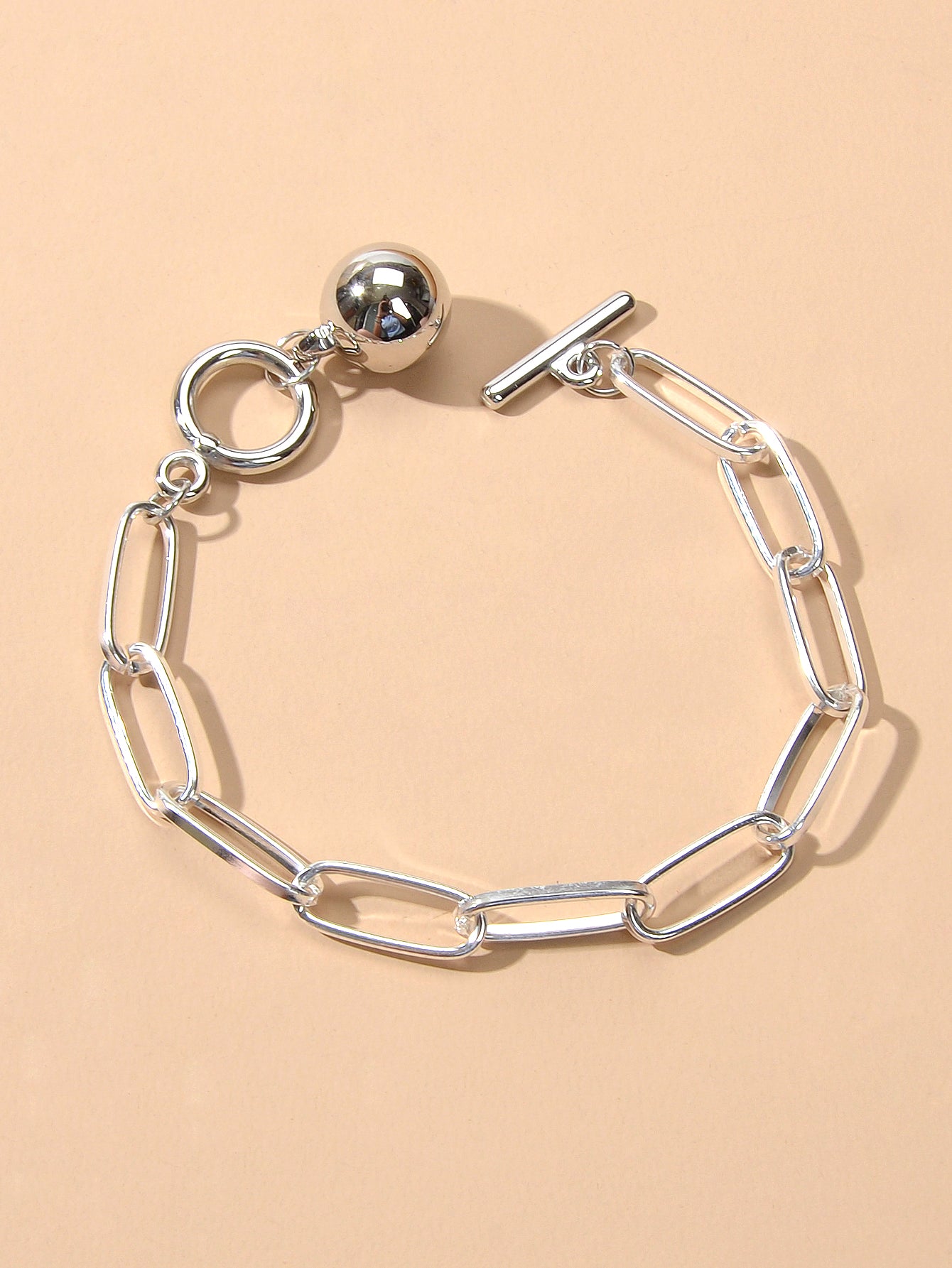 Fashion Jewellery Silver Chain Beads Charm Bracelet Minimalist Women Accessories