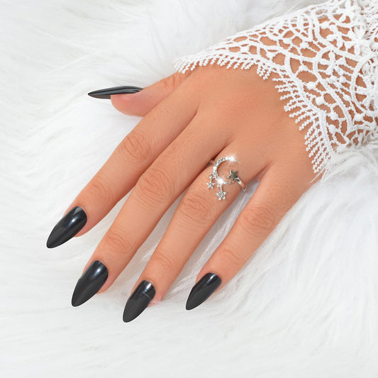 Wedding Anniversary Jewellery Rhinestone Star Charm Moon Finger Ring Women Band