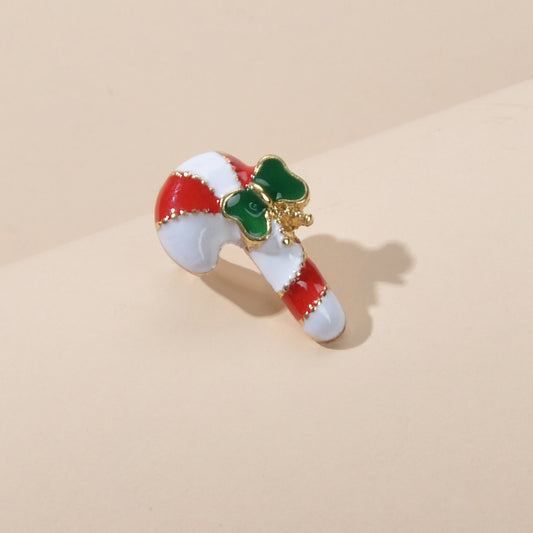 1pc Christmas Jewelry Festival Multi-colored Crutch Bow Holiday Earring Eac Cuff