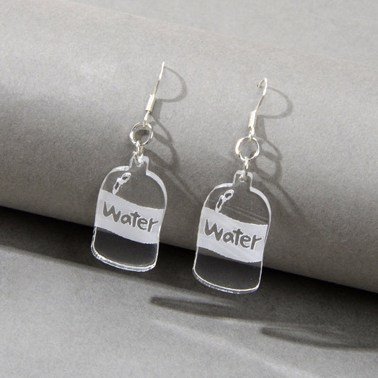 Korean Acrylic Transparent Trendy Resin Water Drop Cup Designer Jewelry Earrings