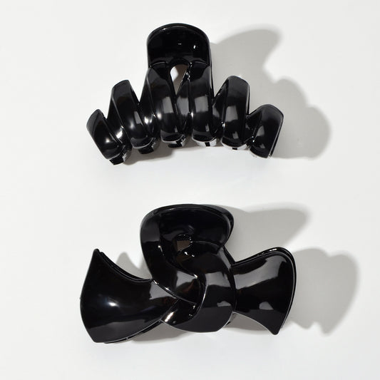 2pcs $5.99 Big Hair Claw Hair Accessory Black Plastic Bowknot Hair Clip Headwear