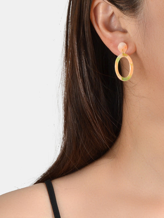 Women Designer Jewellery Multi-colored Resin Circle Dangle Perfect Earrings