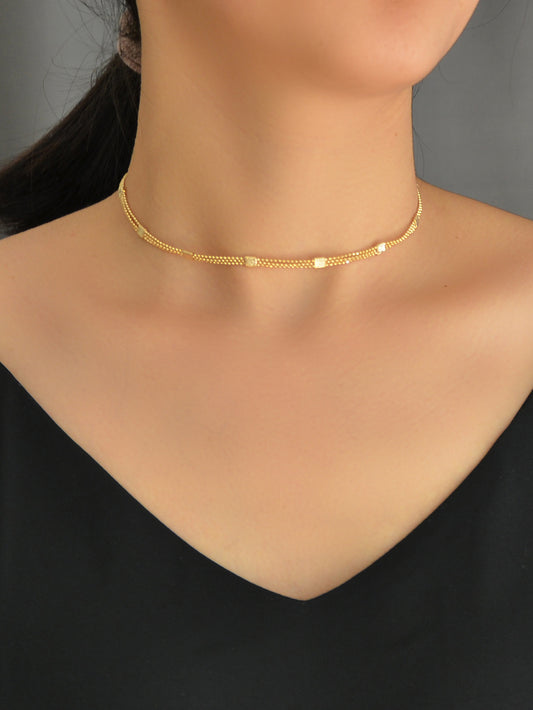 Wholesale Price Multi-layer Popcorn Chain Gold 90s Tattoo Choker Necklace Collar