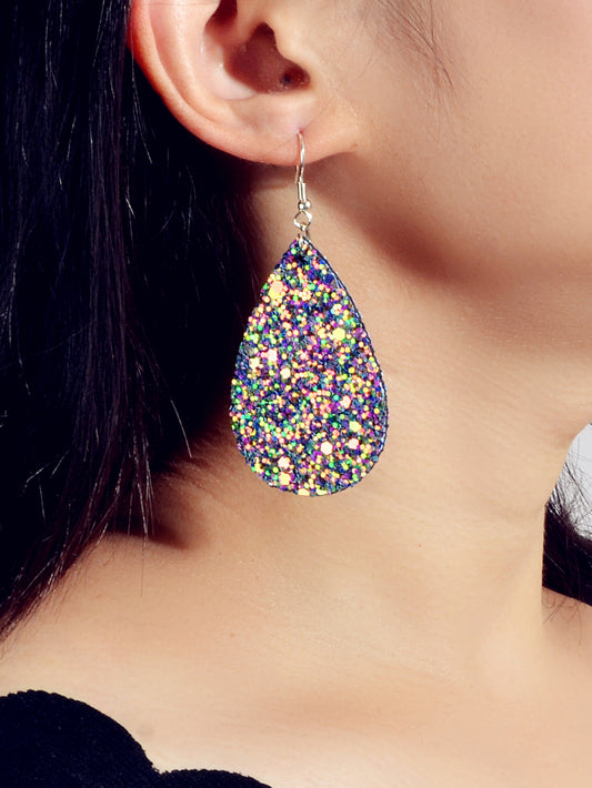 Shining Female Jewelry Multi-colored Sequins Water Drop Earrings for Women Party