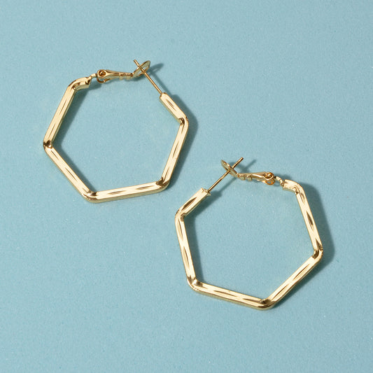 Minimalist Gold Silver Geometric Hoop Earrings Statement Ladies Accessories Gift