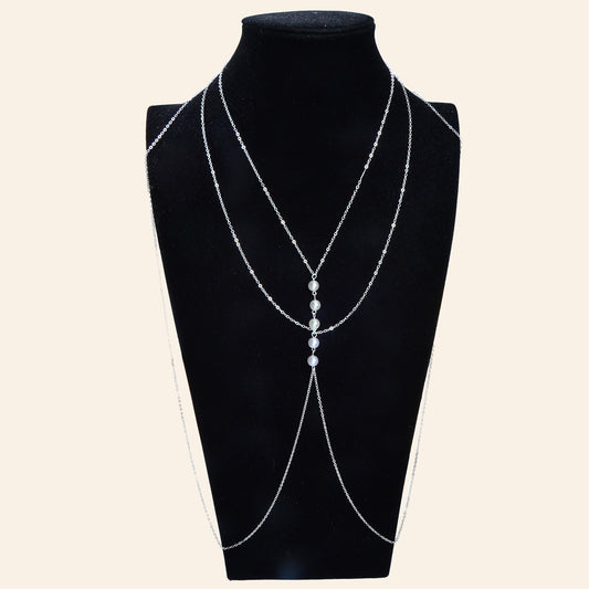 Gold Silver Body Chain with Layered Bra Chains Bikini Nightclub Body Jewellery