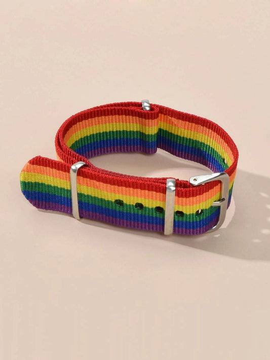 Belt Colorful Rainbow Striped Braided Wrap Bangle Bracelet Hiphop Accessories