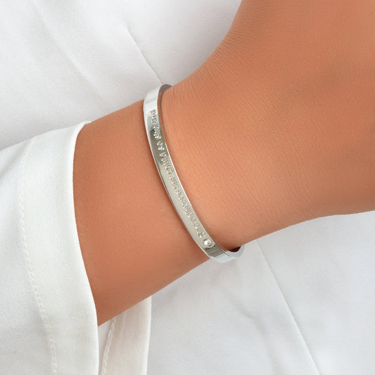 Believed Letter Decoration Gold Silver Plated Open Cuff Bangle Wrist Jewellery