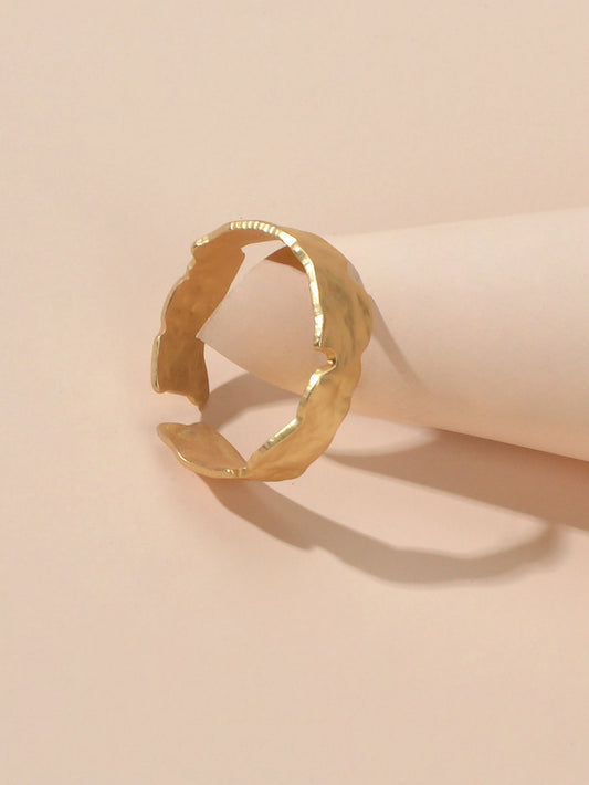 Classics Jewellery Gold Metal Minimalist Geometric Engagement Finger Ring Band