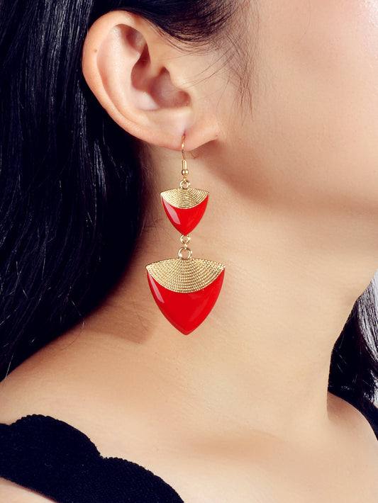 Indian Ethnic Traditional Jewellery Boho Chic Red Drop Dangle Earrings for Women