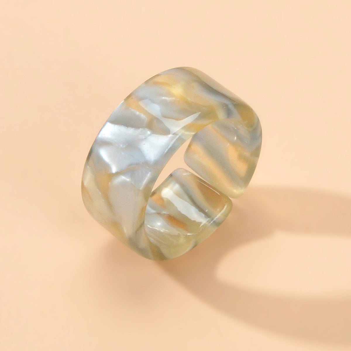 Transparent Acrylic Geometric Finger Chunky Ring Boho Chic Cuff Ring Band Gift
