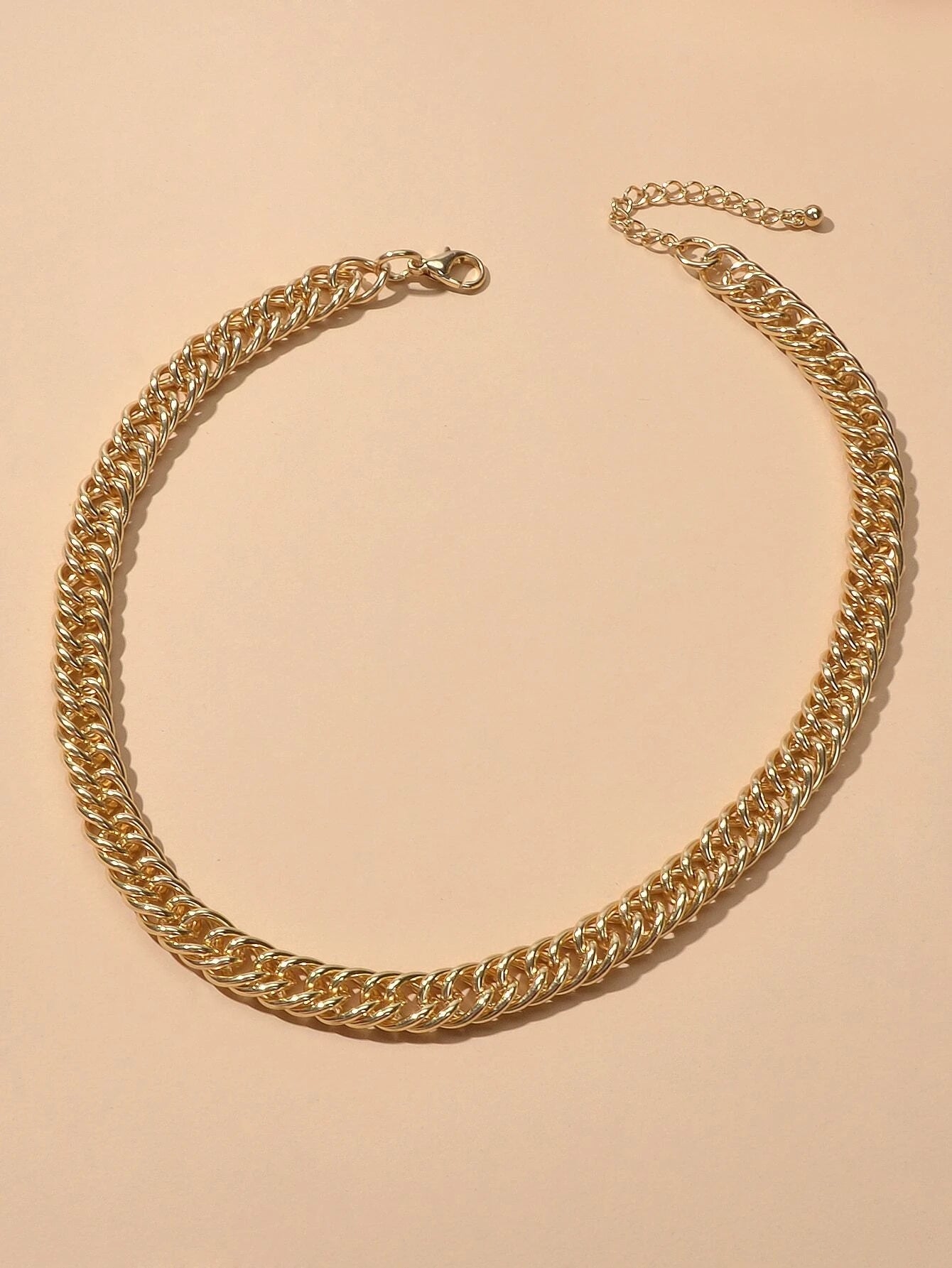 Minimalist Gold Chunky Solid Chain Statement Necklace Punk Halloween Jewellery