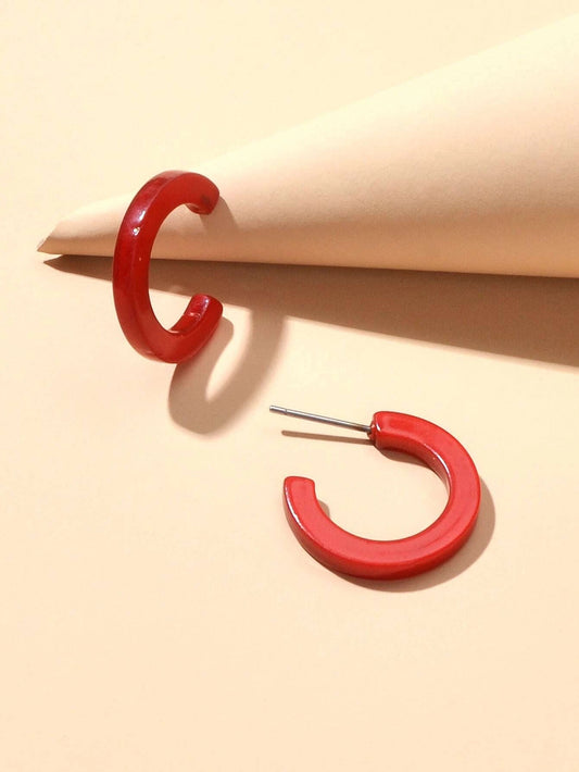 Wholesale Price Circle Acrylic Cute Stud Hoop Earrings Fashion Accessories Gift