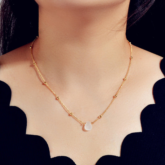 Boho Gold Silver Metal Round Beads Water Drop Charm Stunning Choker Necklace