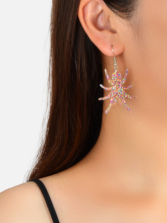 Statement Shining Multi-colored Acrylic Big Spider Dangle Punk Women Earrings