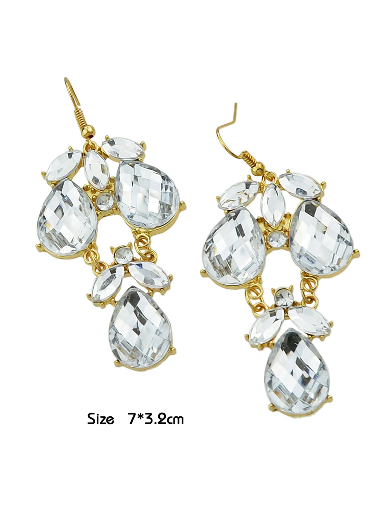 Female Jewelry Orange Black Acrylic Water Drop Flower Chandelier Retro Earrings