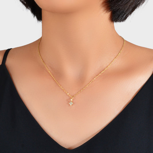 Textured Jewellery Gold Chain Rhinestone Pendant Clavicle Collar Trendy Necklace