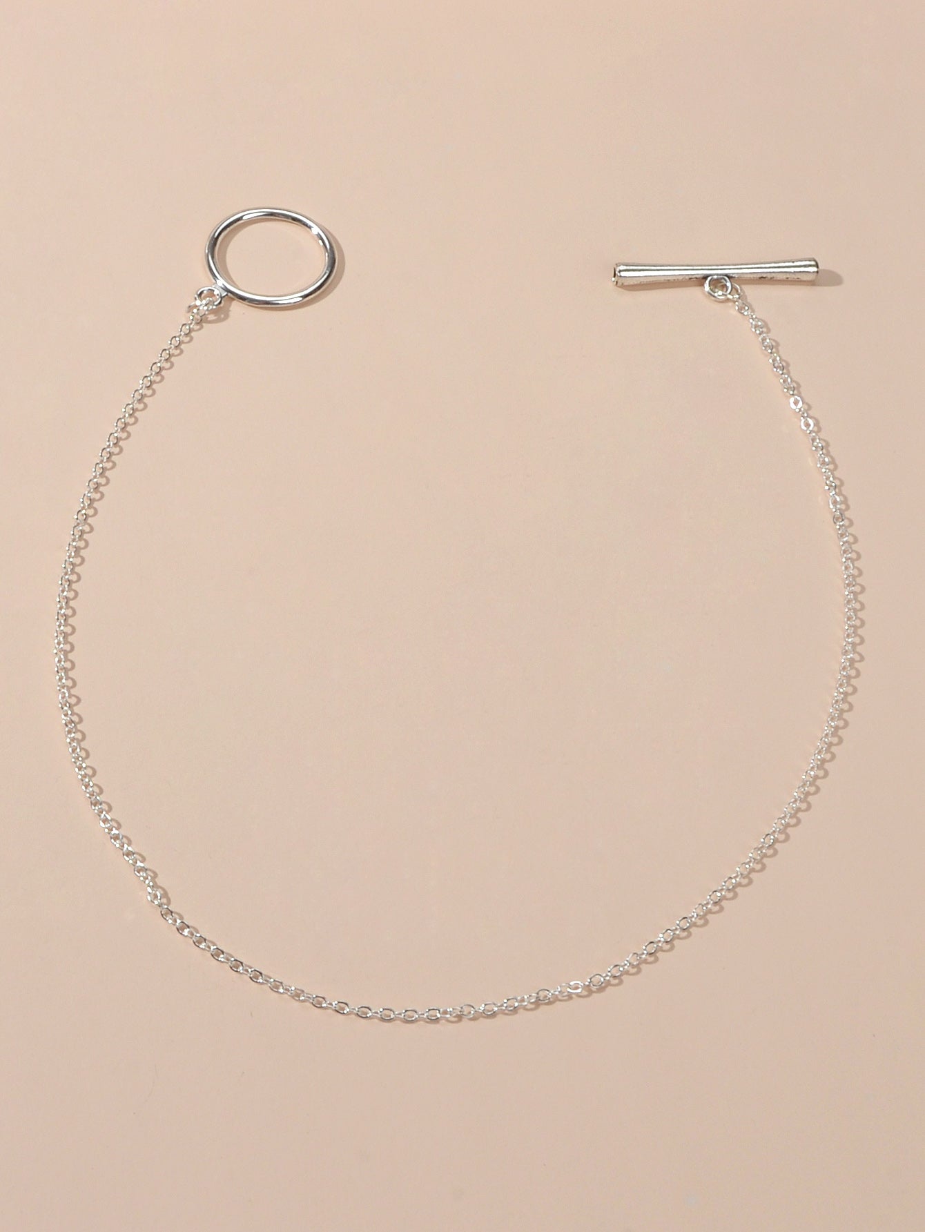 Minimalist Gold Silver Chain Bar Circle 90s Choker Necklace Collar Accessories