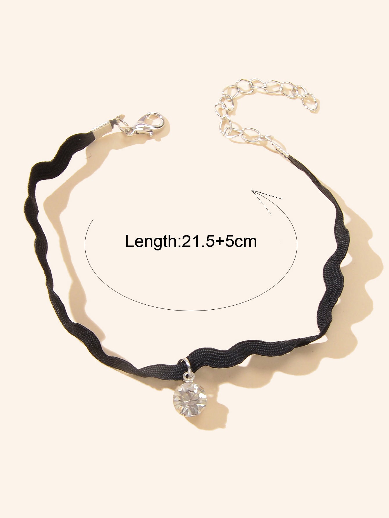 Black Rope Friendship Ocean Wave String Round Crystal Anklet Surfer Ankle Chain