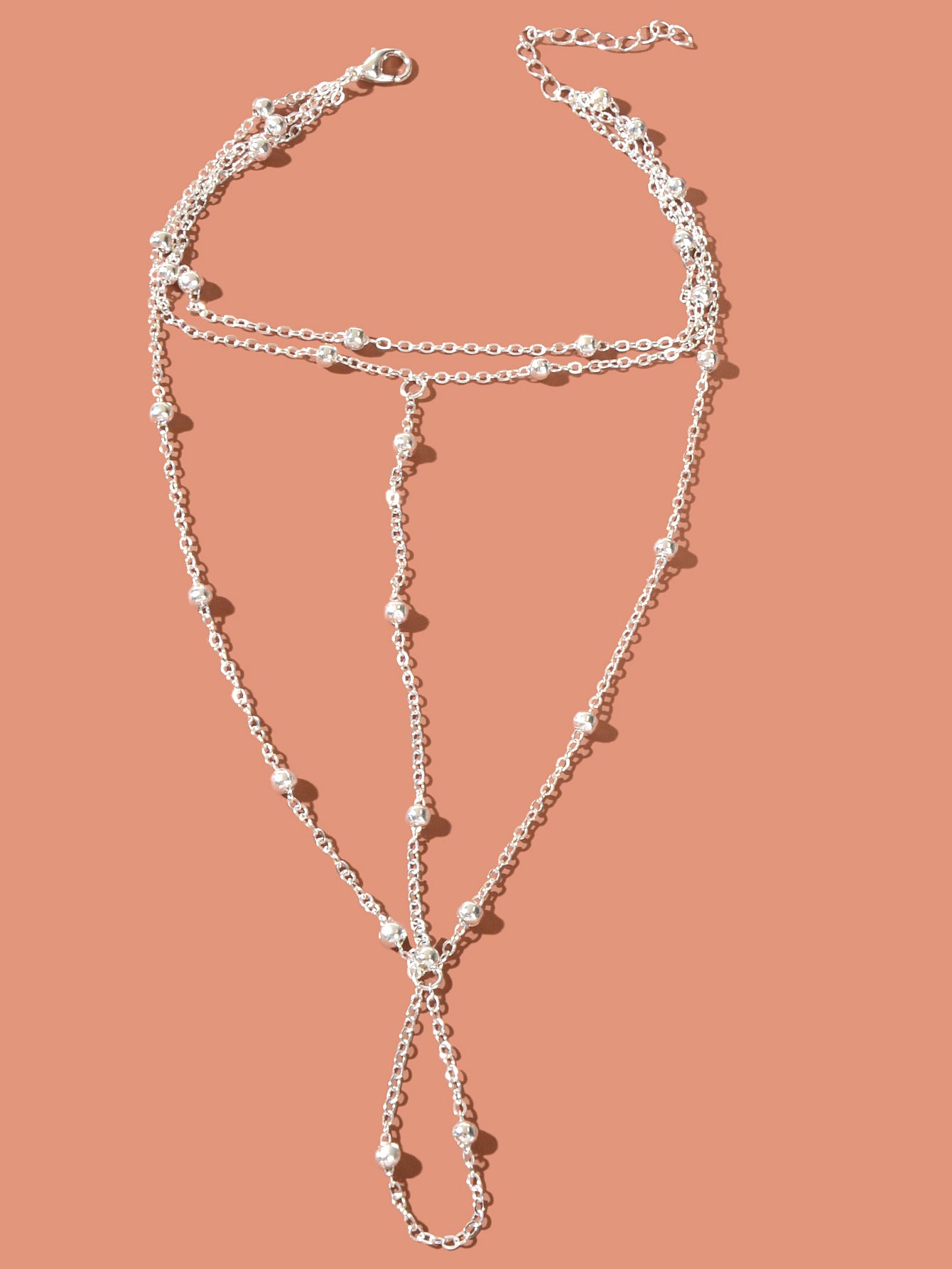 1pc Gold Chain Boho Layered Anklet with Toe Foot Jewellery Barefoot Sandal Ankle