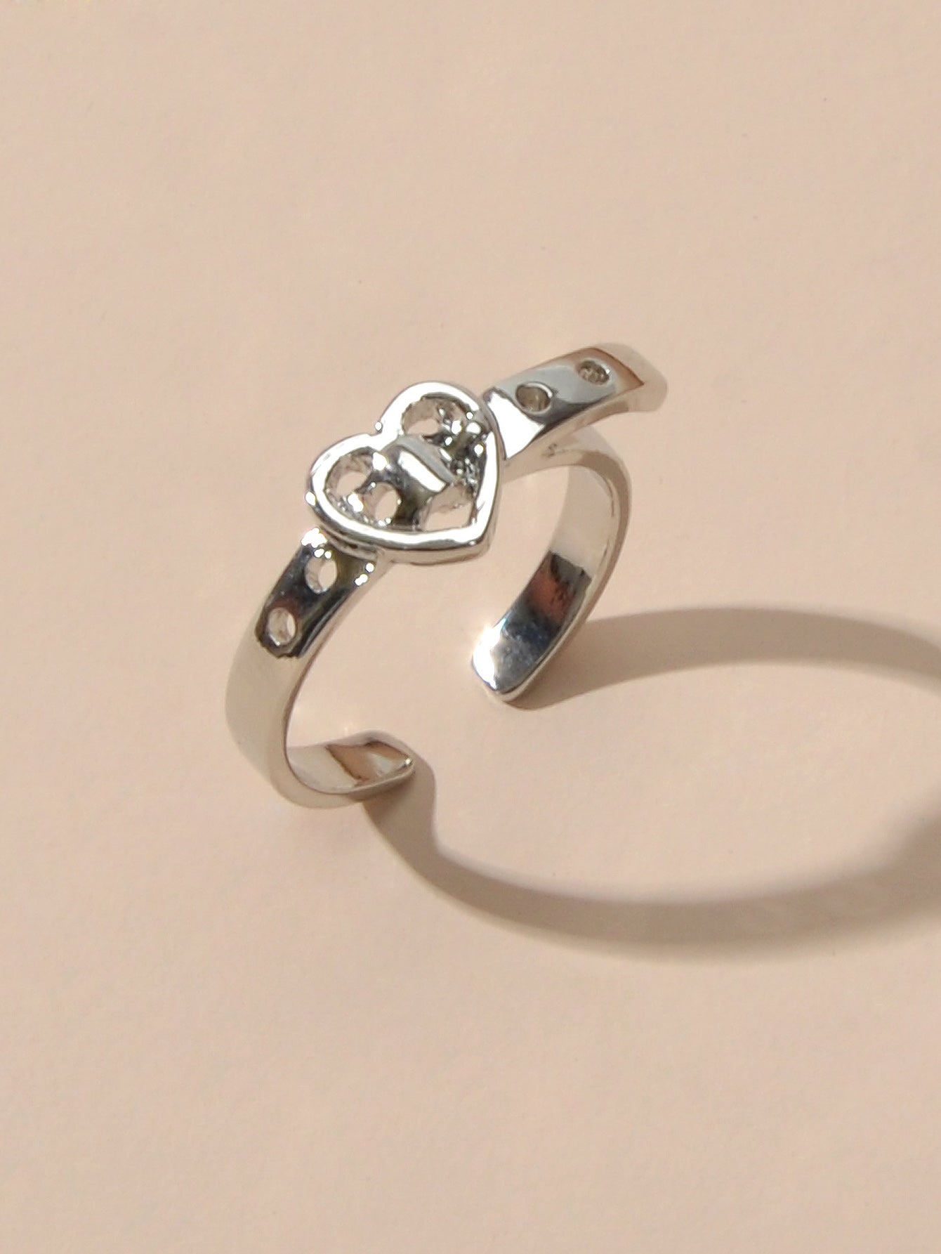 1pc Boho Chic Silver Heart Toe Ring Minimalist Summer Beach Finger Foot Jewelry