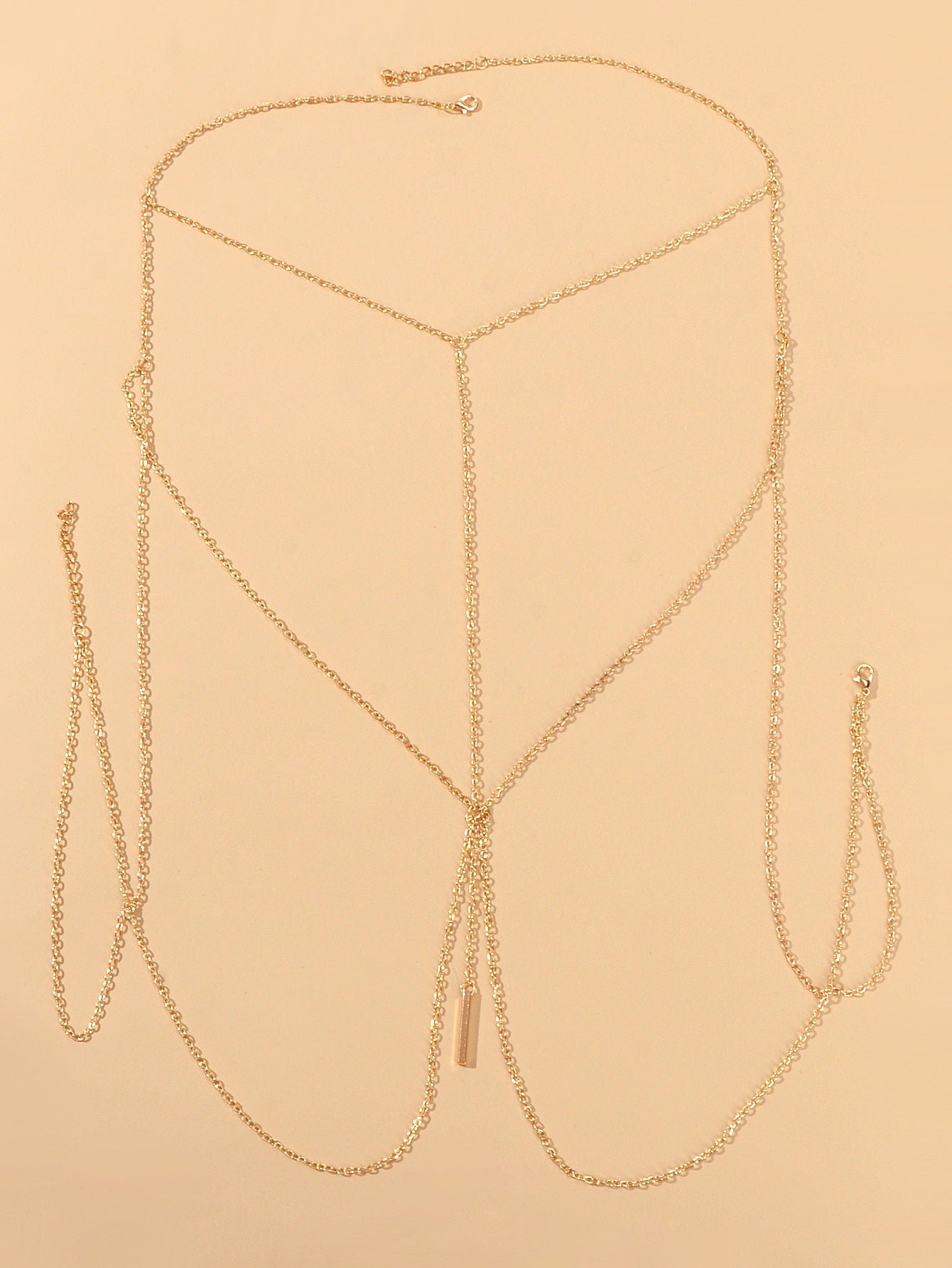 Sexy Gold Bikini Beach Body Chain Layered Chest Harness Belly Waist Jewellery