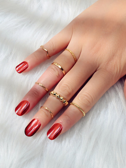 7pcs Boho Minimalist Stack Knuckle Finger Rings Set Tip Midi Rings Aussie Gift
