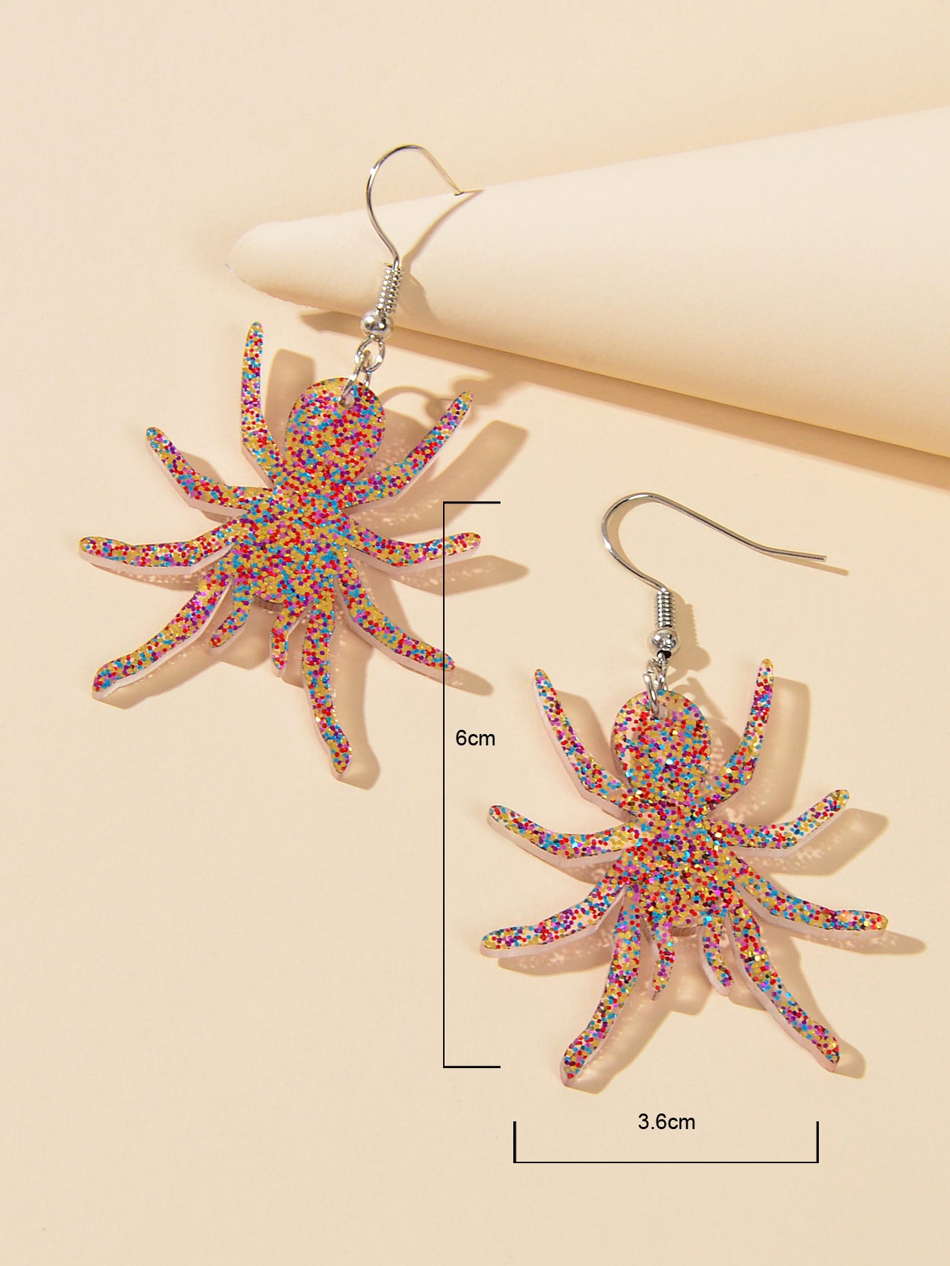 Statement Shining Multi-colored Acrylic Big Spider Dangle Punk Women Earrings