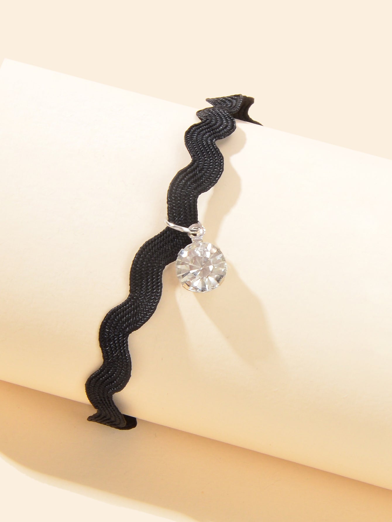 Black Rope Friendship Ocean Wave String Round Crystal Anklet Surfer Ankle Chain