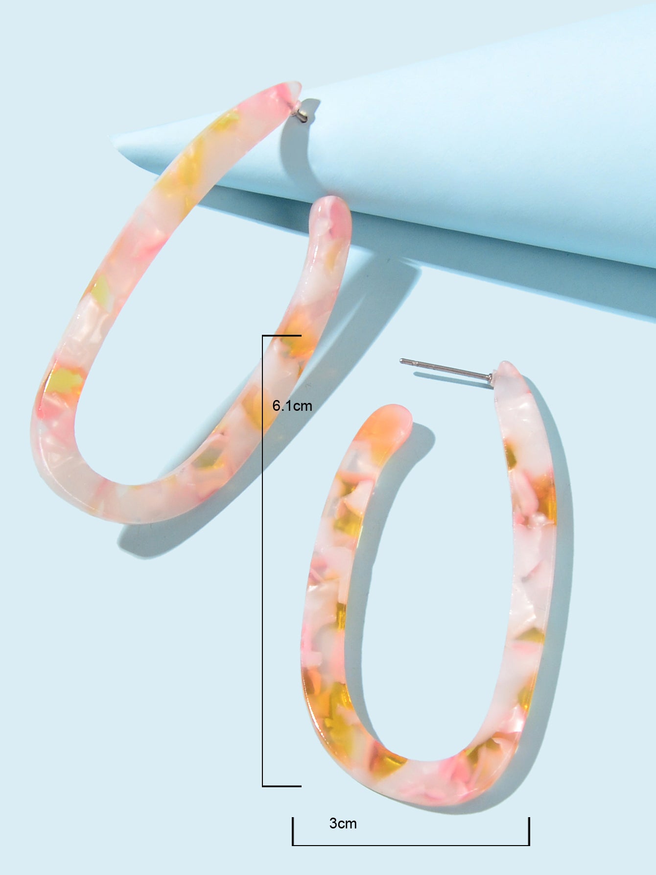 Trendy Acrylic Women Beach Colourful Resin Statement Earrings Vacation Jewellery