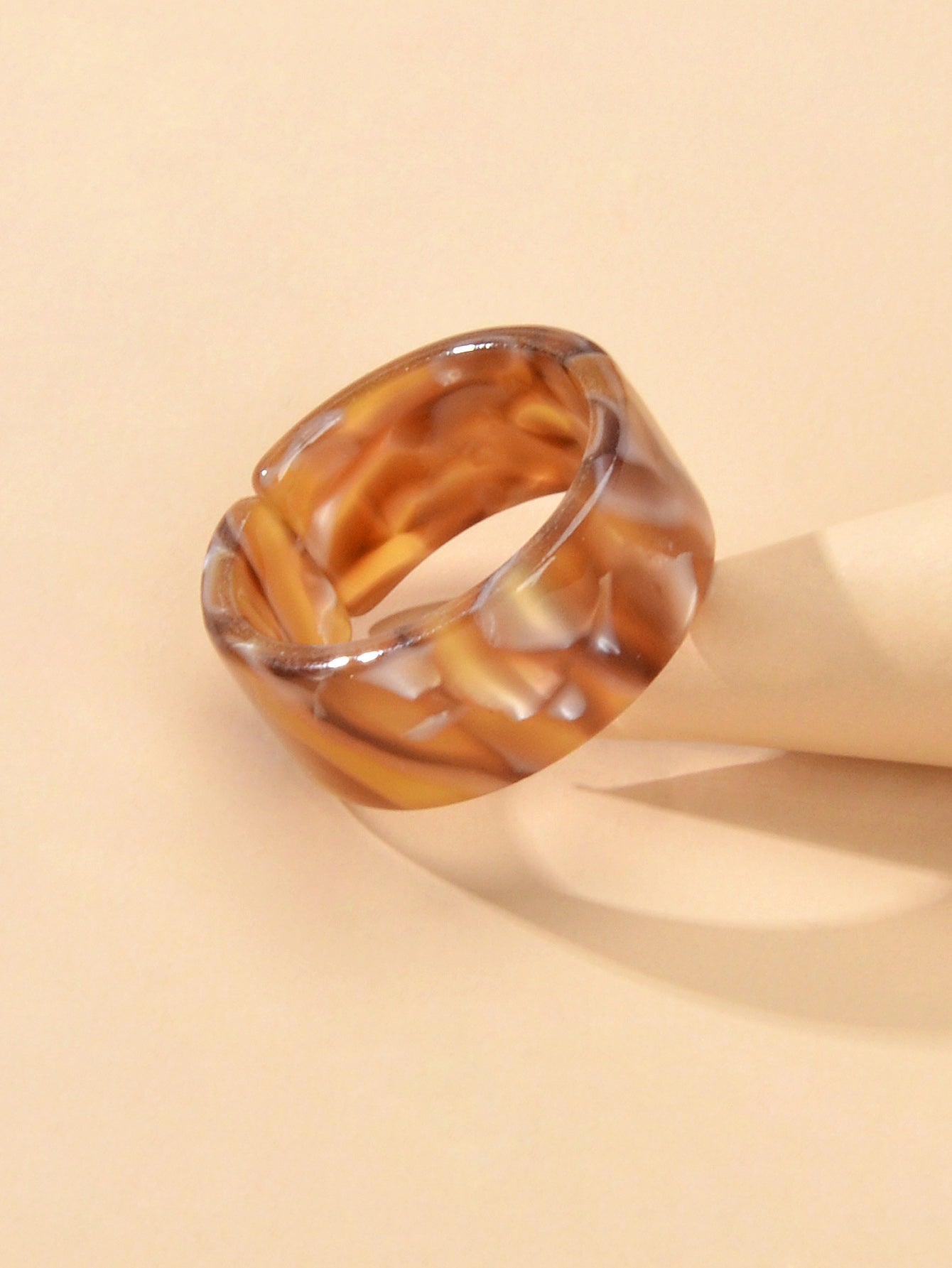 Transparent Acrylic Geometric Finger Chunky Ring Boho Chic Cuff Ring Band Gift