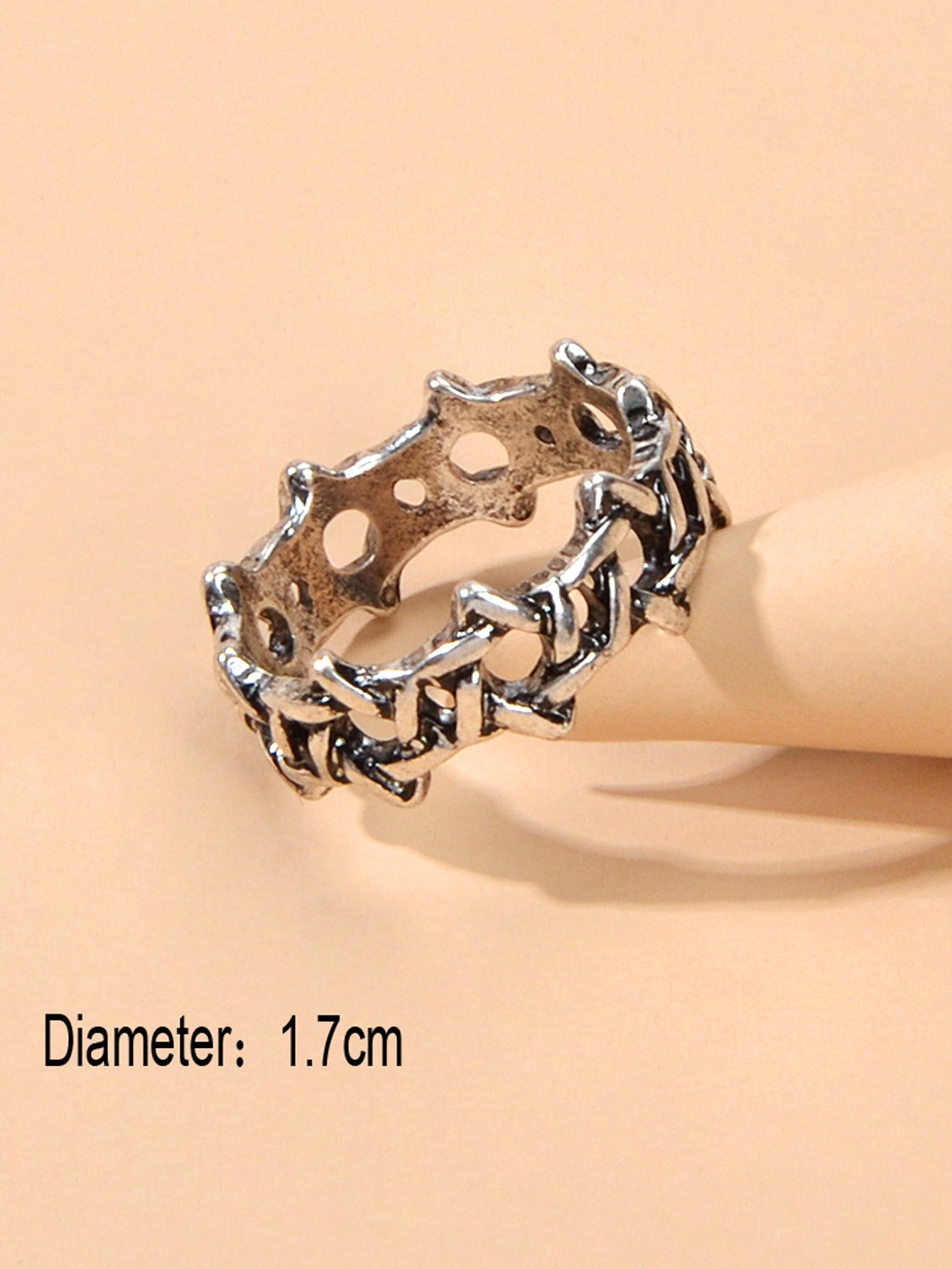 Hip Hop Punk Gothic Jewellery Antique Silver Geometric Finger Ring Women Band