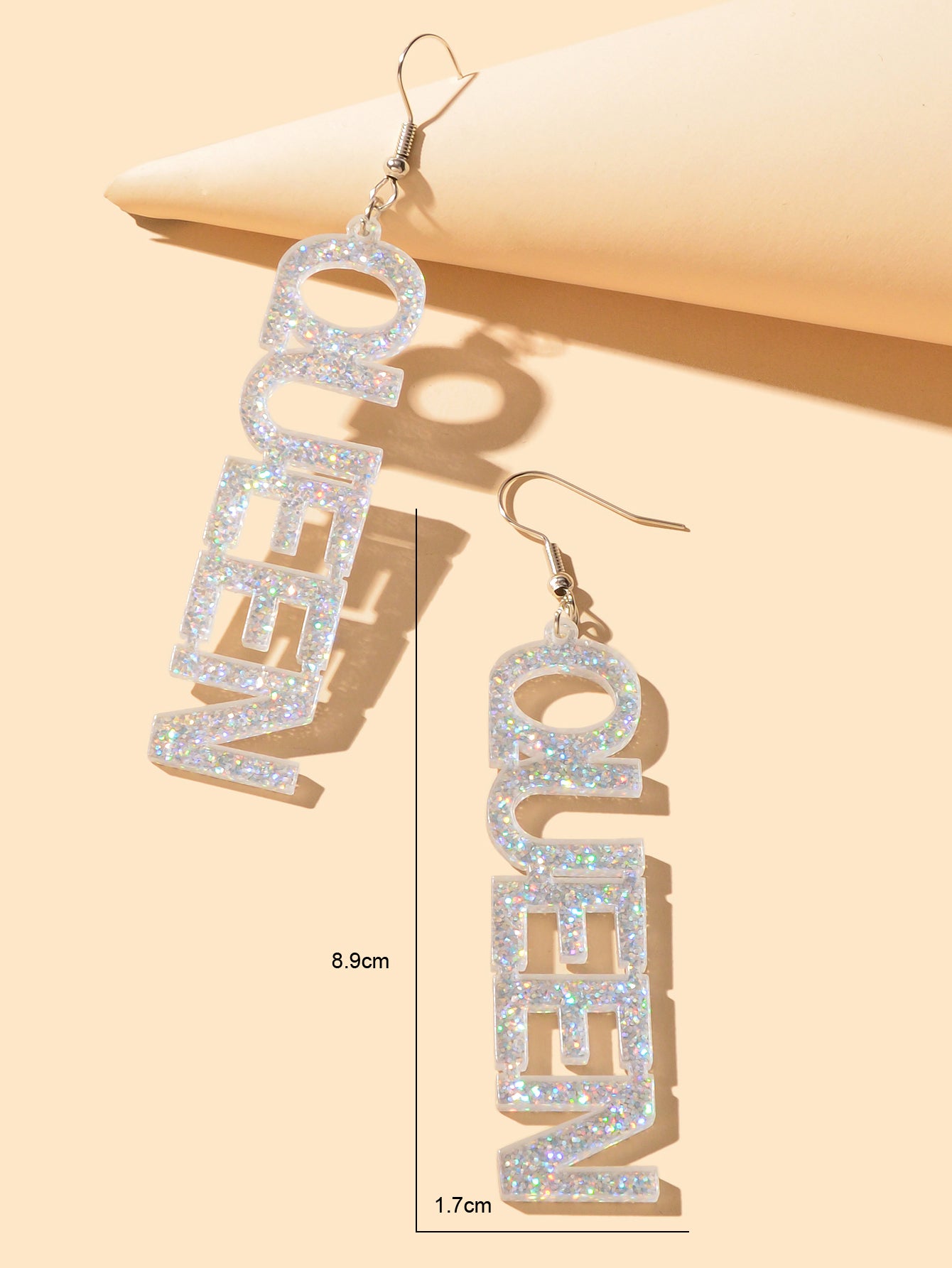 1 Pair Shiny Queen Drop Dangle Long Earrings Womens Party Gift Parade Jewellery