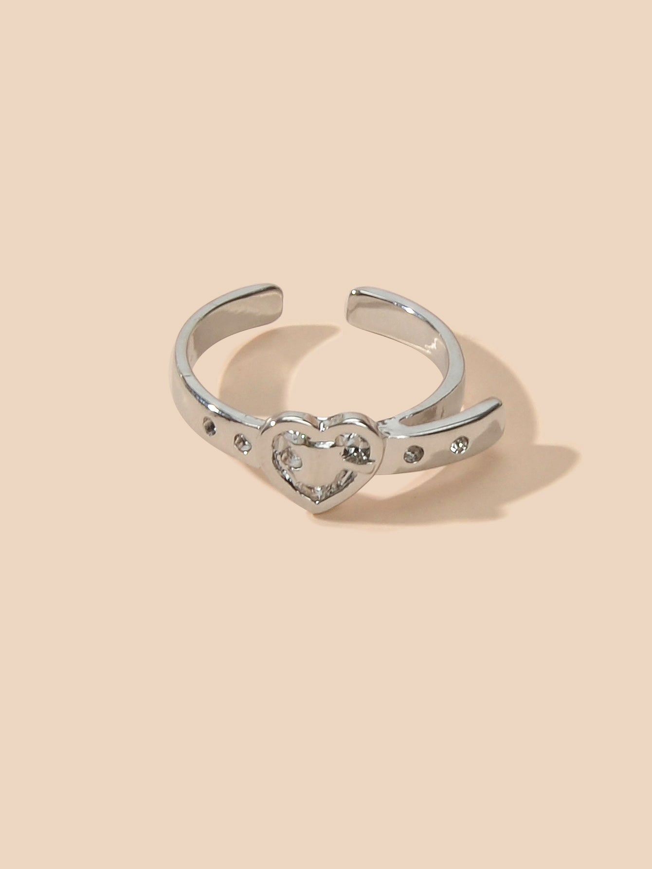 1pc Boho Chic Silver Heart Toe Ring Minimalist Summer Beach Finger Foot Jewelry
