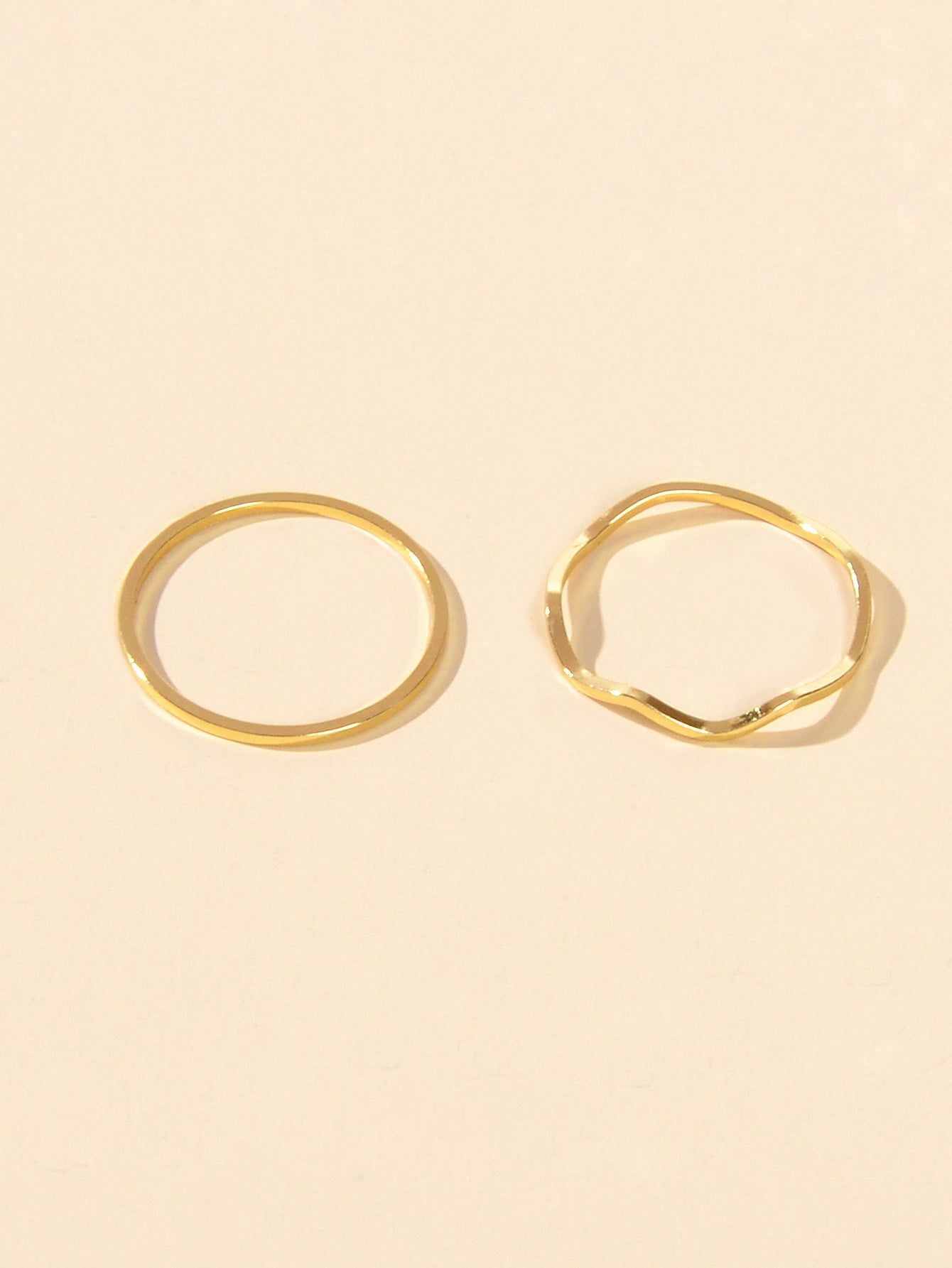 2 pcs Gold Silver Metal Multiple Minimalist Stackable Knuckle Midi Rings Set