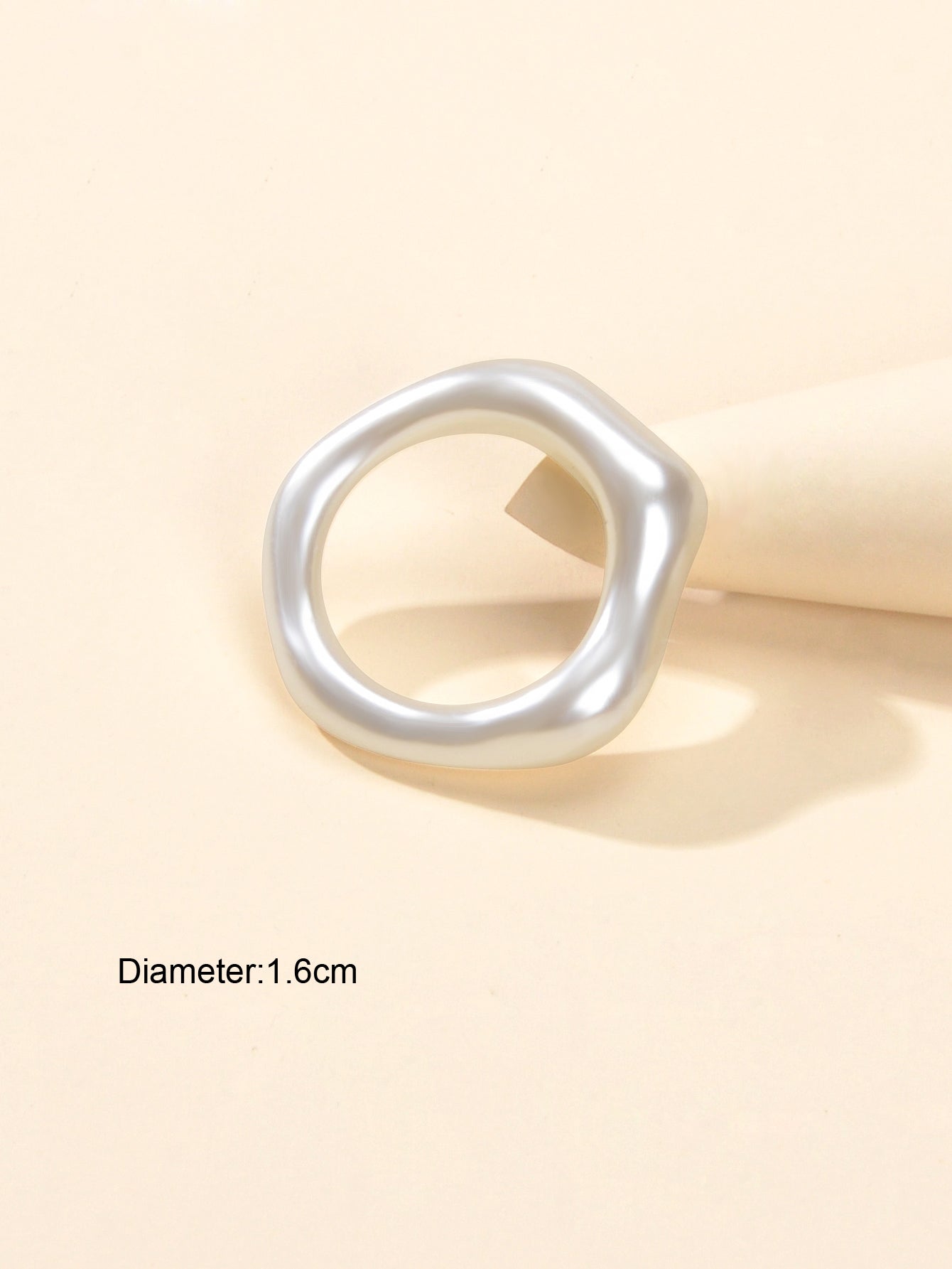 Retro Faux Pearl Square Geometric Engagement Finger Ring Wedding Party Wear Gift